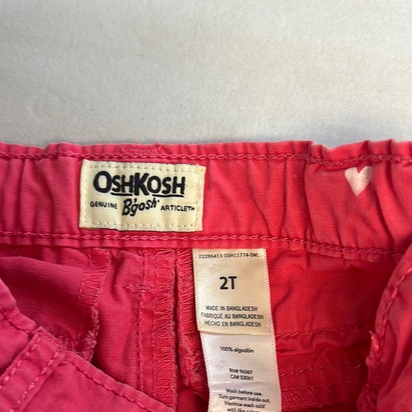 OshKosh B'gosh - Pink Shorts with Heart Accent - Picture 2 of 4